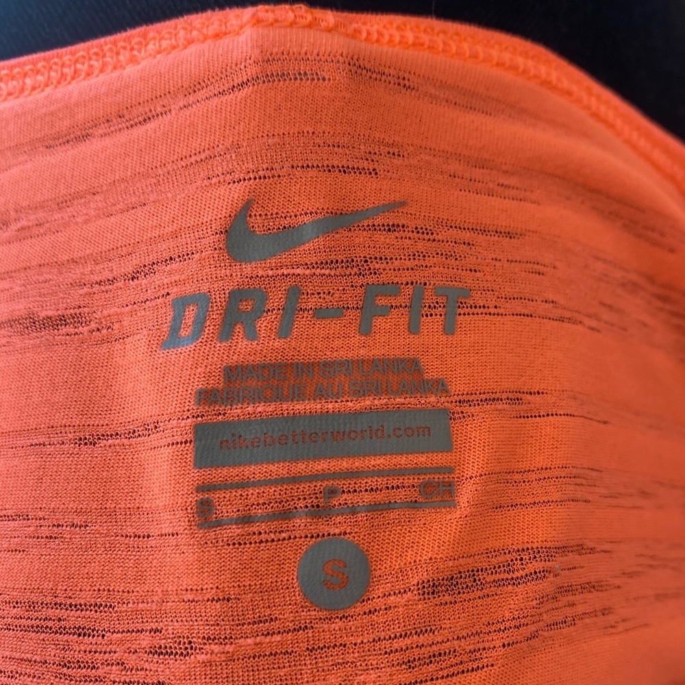 orange/pink athletic T-shirt